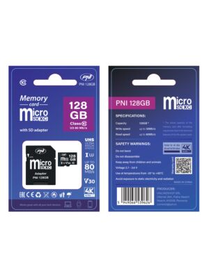 MicroSD PNI 128GB memóriakártya adapterrel