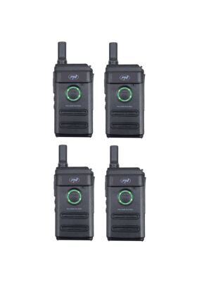 4 hordozható rádióállomás készlete PNI PMR R10 PRO, 446 MHz, 0,5 W, 16 programozható csatorna, 16 PMR és 50 CTCSS és 104 DCS hang